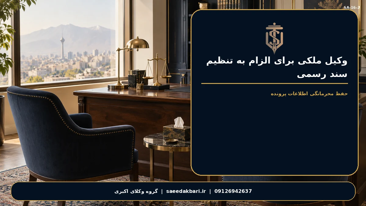مشاوره گروه وکلای اکبری درباره وکیل ملکی برای الزام به تنظیم سند رسمی